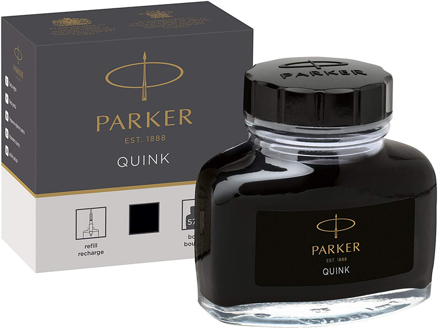 Parker Ink Bottle 57ml - Black - KSGILLS.com | The Writing Instruments Expert