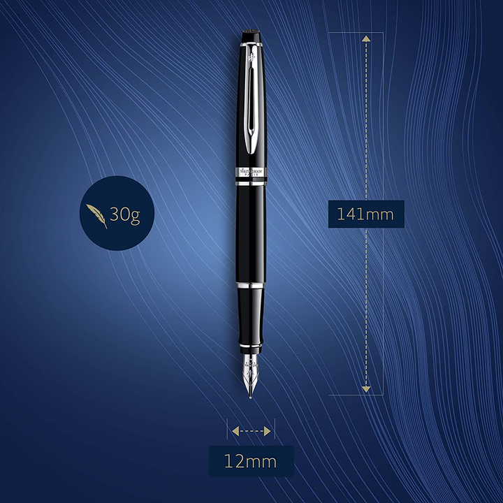Waterman Expert III Fountain Pen - Black Chrome Trim - KSGILLS.com | The Writing Instruments Expert
