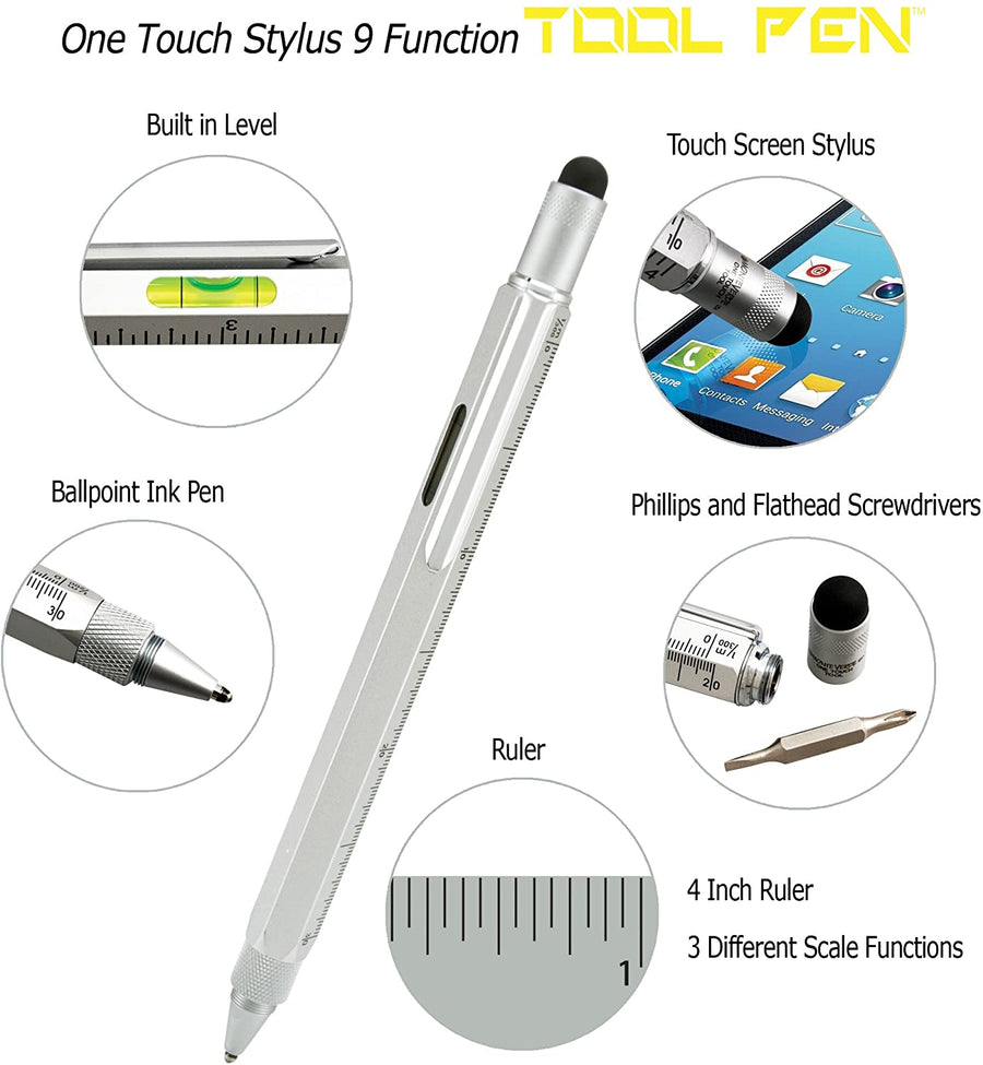 Monteverde One Touch Stylus Tool Pen Multifunction Ballpoint - Silver - KSGILLS.com | The Writing Instruments Expert
