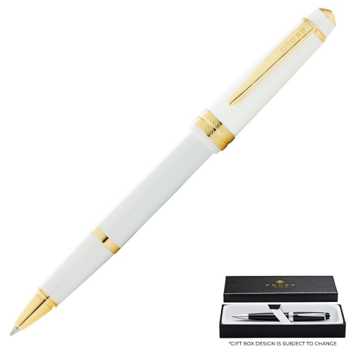 Cross Bailey Light Rollerball Pen - White Gold Trim Glossy Polished Resin - KSGILLS.com | The Writing Instruments Expert