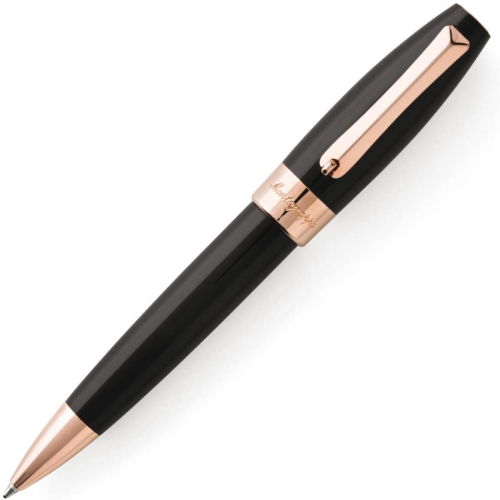 Montegrappa Fortuna Ballpoint Pen - Black Rose Gold Trim - KSGILLS.com | The Writing Instruments Expert