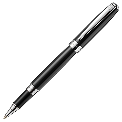 Alain Delon Moritz Rollerball Pen - Black Chrome Trim (with Pen Engraving) - KSGILLS.com | The Writing Instruments Expert