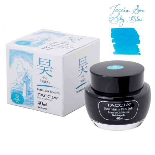 Taccia Sunao-iro Ink Bottle (40ml) - Sora (Sky Blue) - KSGILLS.com | The Writing Instruments Expert