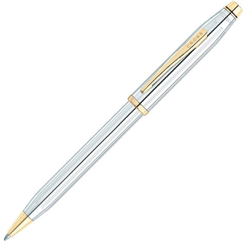 Cross Century II Ballpoint Pen - Medalist Chrome Gold Trim - KSGILLS.com | The Writing Instruments Expert