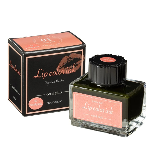 Taccia Lip Colour Ink Bottle (40ml) - #1 - Coral Pink - KSGILLS.com | The Writing Instruments Expert