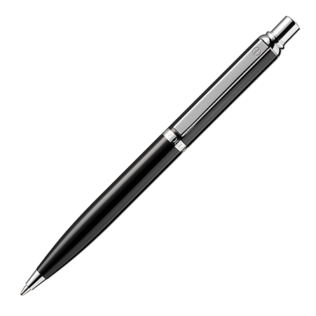 Alain Delon Retro Ballpoint Pen - Black Chrome Trim (with LASER Engraving) - KSGILLS.com | The Writing Instruments Expert