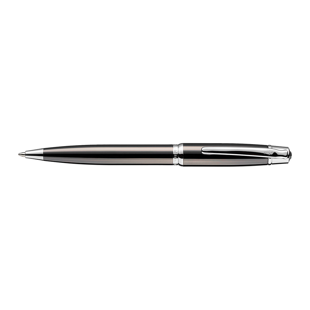 Alain Delon Deco Ballpoint Pen - Grey Titanium Chrome Trim (with LASER Engraving) - KSGILLS.com | The Writing Instruments Expert