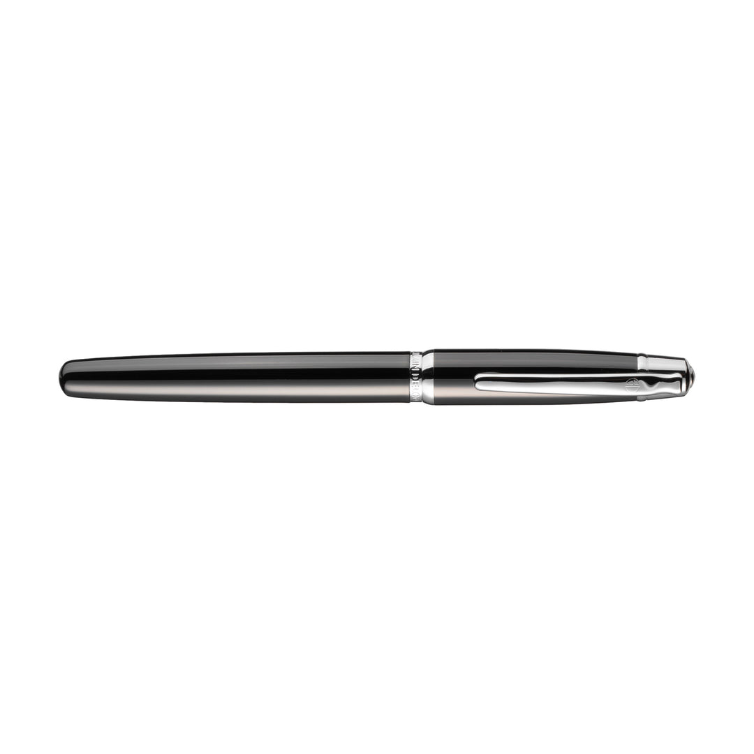 Alain Delon Deco Rollerball Pen - Grey Chrome Trim (Titanium) (with LASER Engraving) - KSGILLS.com | The Writing Instruments Expert