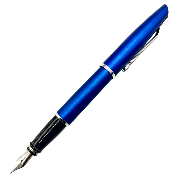 Aurora Style Fountain Pen - Matte Blue Chrome Trim - KSGILLS.com | The Writing Instruments Expert
