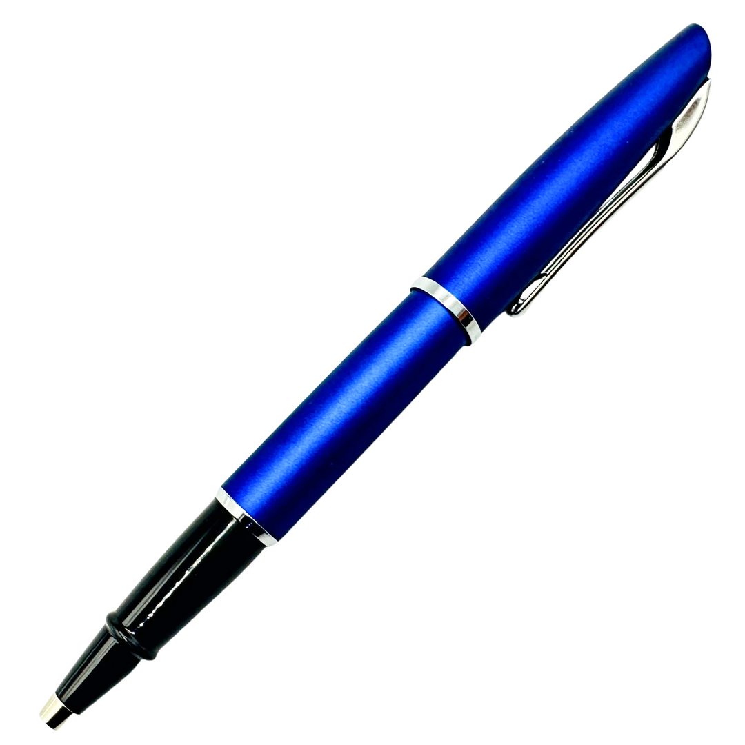 Aurora Style Rollerball Pen - Matte Blue Chrome Trim - KSGILLS.com | The Writing Instruments Expert