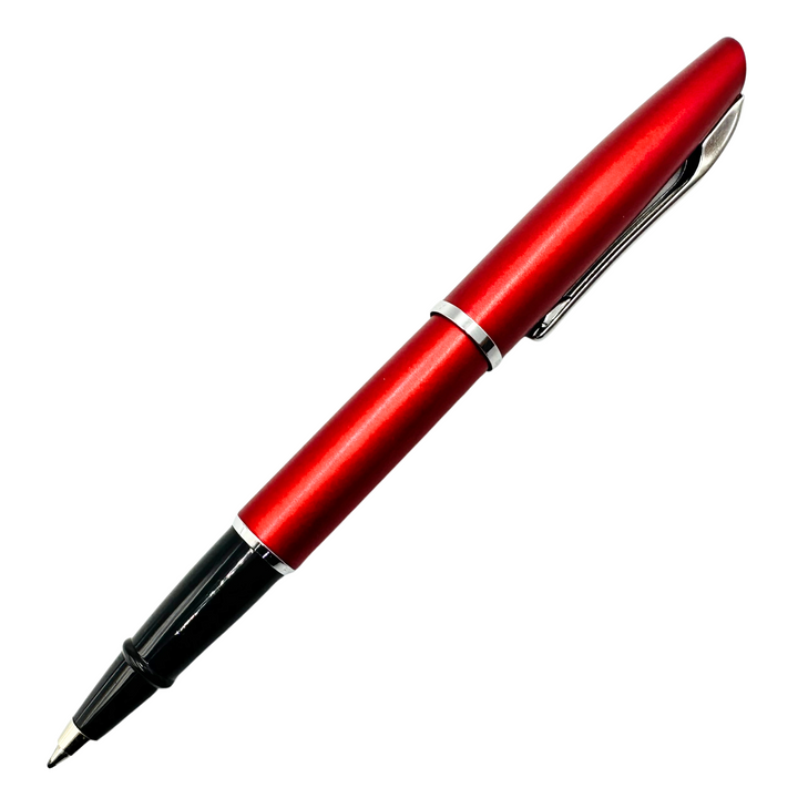 Aurora Style Rollerball Pen - Matte Red Chrome Trim - KSGILLS.com | The Writing Instruments Expert