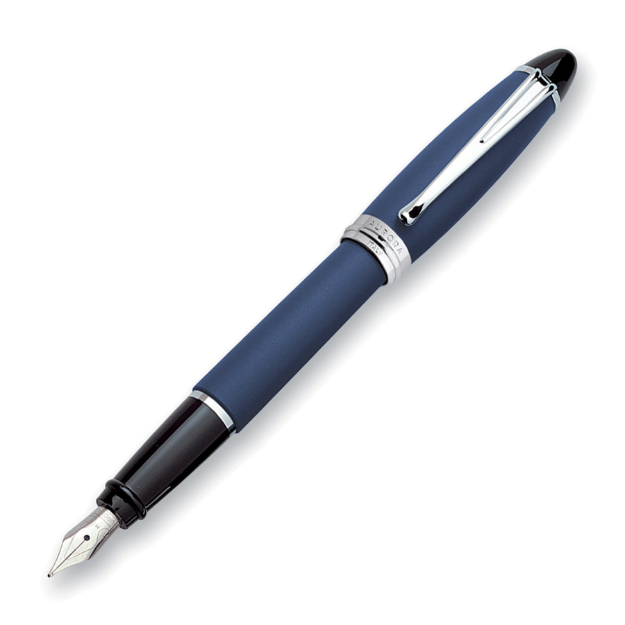Aurora Ipsilon Fountain Pen - Matte Blue Chrome Trim - KSGILLS.com | The Writing Instruments Expert