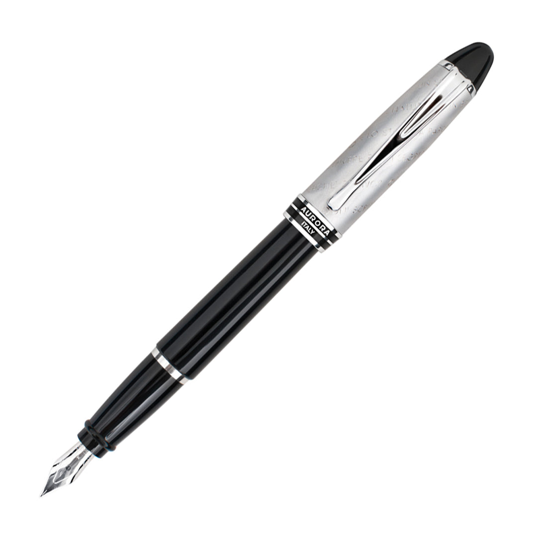Aurora Ipsilon Fountain Pen - Black Body Chrome Cap Chrome Trim - KSGILLS.com | The Writing Instruments Expert