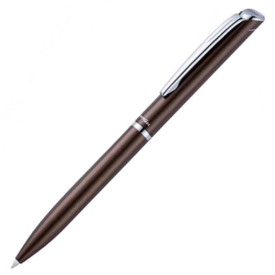 Pentel Sterling Energel Capless Rollerball Pen - Chrome Trim Brown (with LASER Engraving) - KSGILLS.com | The Writing Instruments Expert