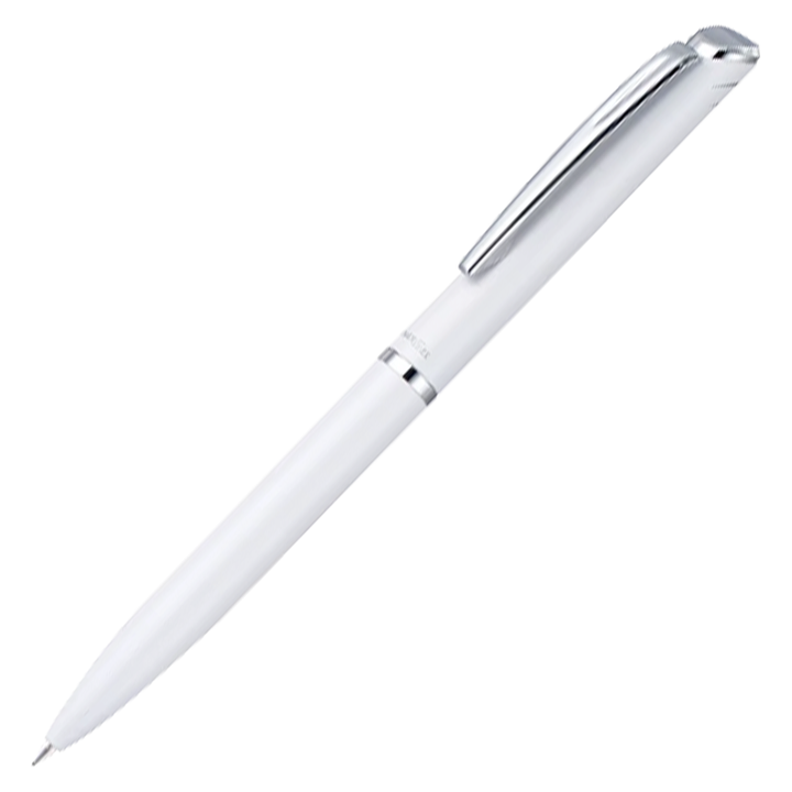 Pentel Sterling Energel Capless Rollerball Pen - Chrome Trim White (with LASER Engraving) - KSGILLS.com | The Writing Instruments Expert