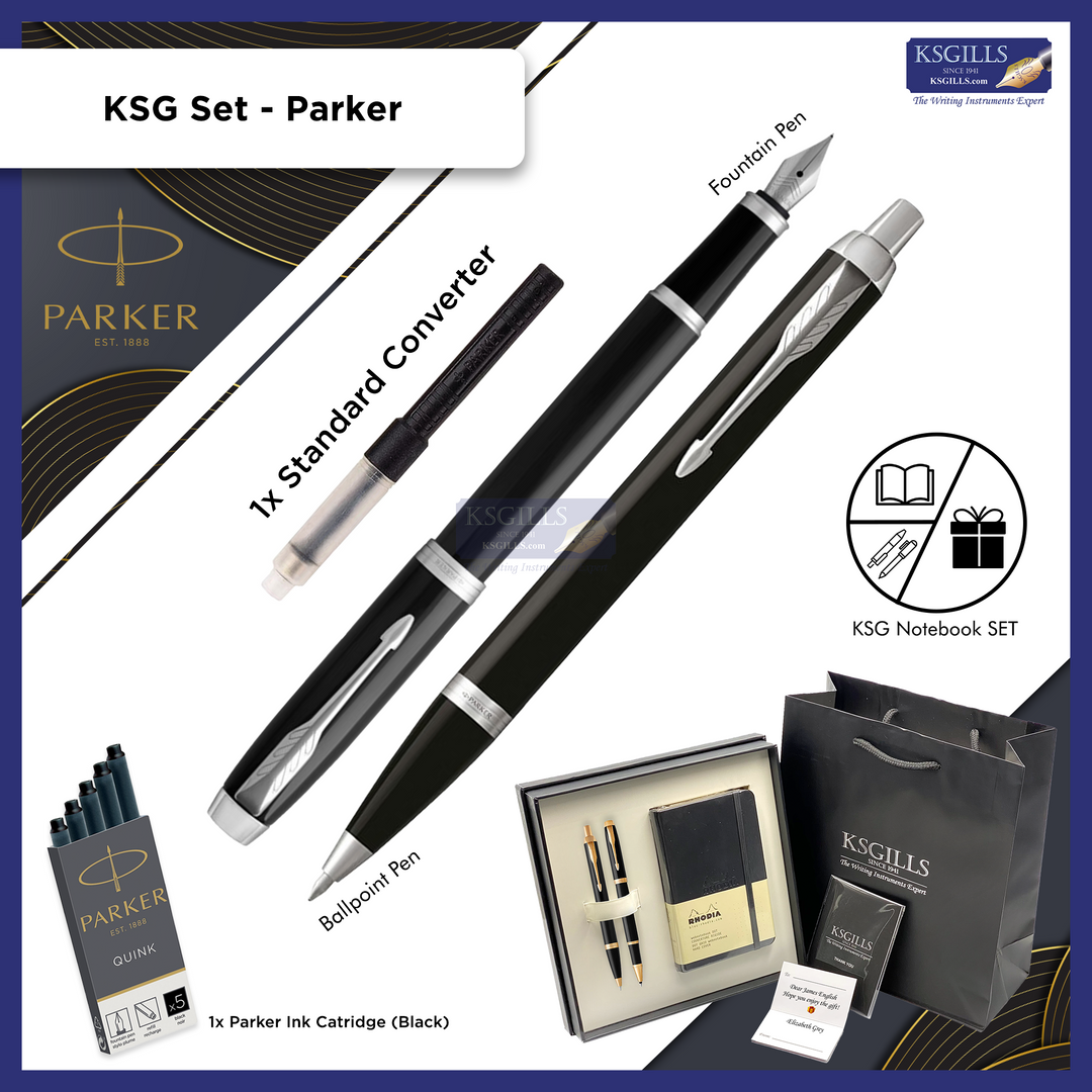 KSG set - Double Pen SET - Parker IM Fountain & Ballpoint Pen - [Various Colours] - KSGILLS.com | The Writing Instruments Expert