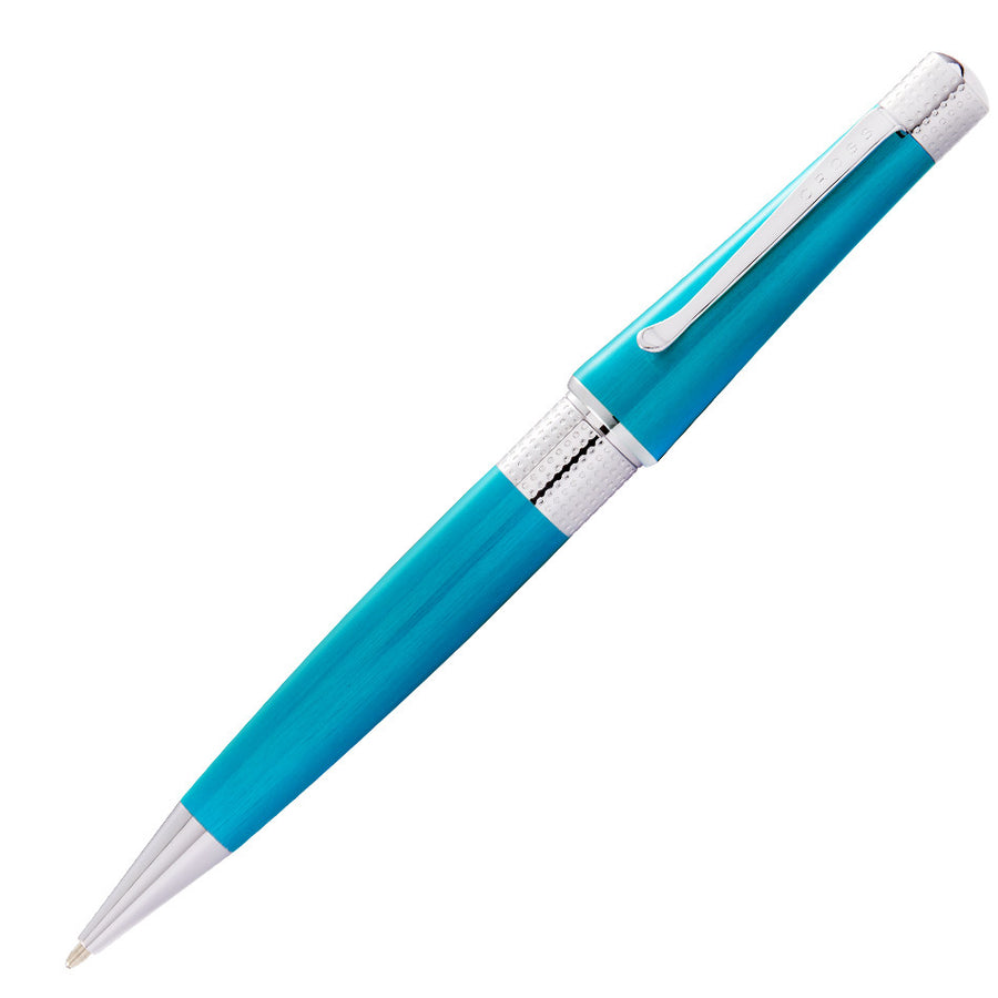 Cross Beverly Ballpoint Pen - Translucent Teal Lacquer - KSGILLS.com | The Writing Instruments Expert