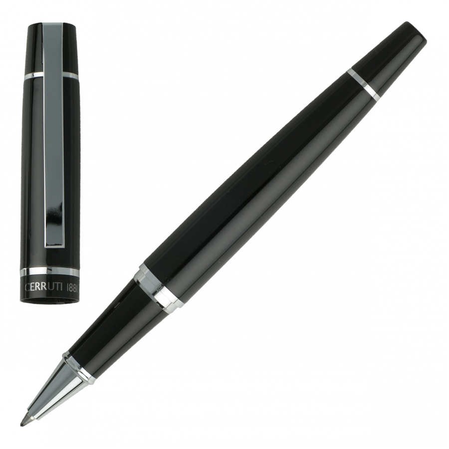 Cerruti 1881 Editorial Black Rollerball Pen - KSGILLS.com | The Writing Instruments Expert