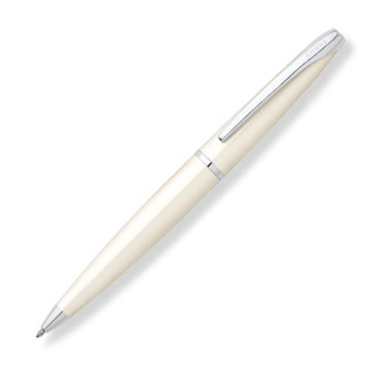 Cross ATX Ballpoint Pen - Pearlescent White Lacquer - KSGILLS.com | The Writing Instruments Expert