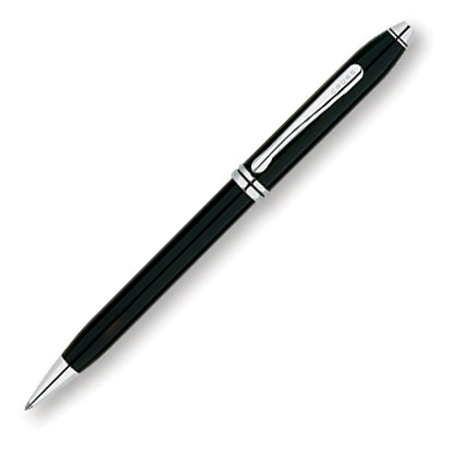 Cross Townsend Ballpoint Pen - Black Lacquer Chrome Trim - KSGILLS.com | The Writing Instruments Expert