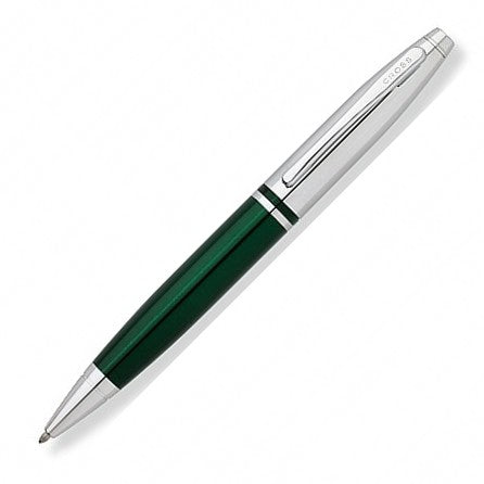 Cross Calais Ballpoint Pen - Chrome & Green Lacquer - KSGILLS.com | The Writing Instruments Expert
