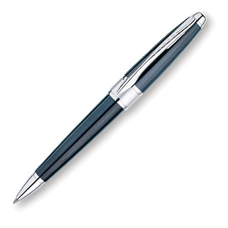 Cross Apogee Ballpoint Pen - Frosty Steel Blue Chrome Trim - KSGILLS.com | The Writing Instruments Expert