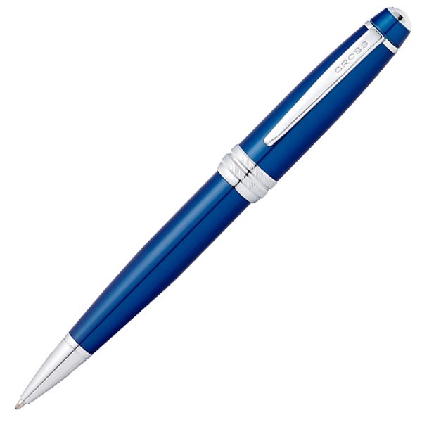 Cross Bailey Ballpoint Pen - Blue Lacquer Chrome Trim - KSGILLS.com | The Writing Instruments Expert