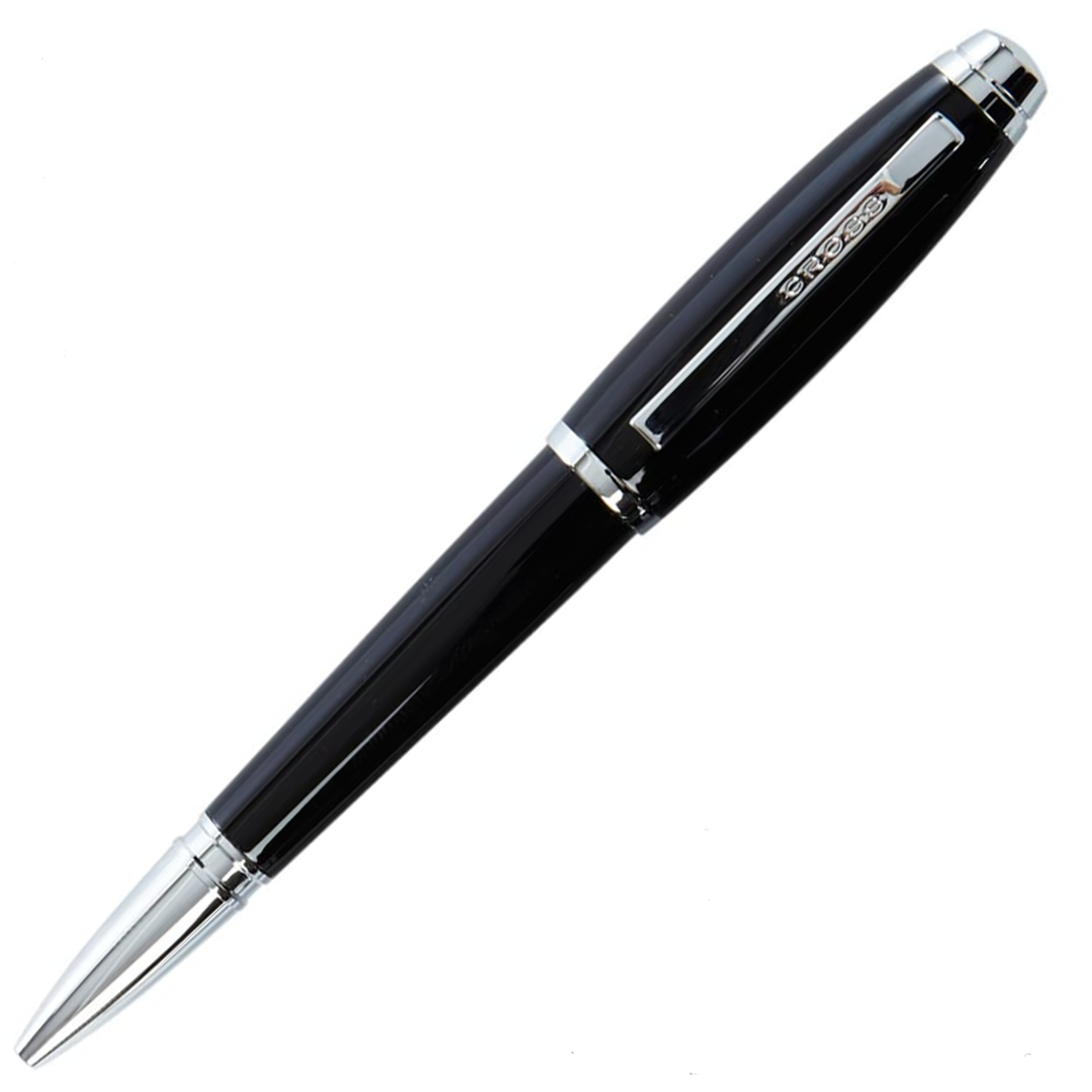 Cross Dubai Ballpoint Pen - Black Lacquer Chrome Trim - KSGILLS.com | The Writing Instruments Expert