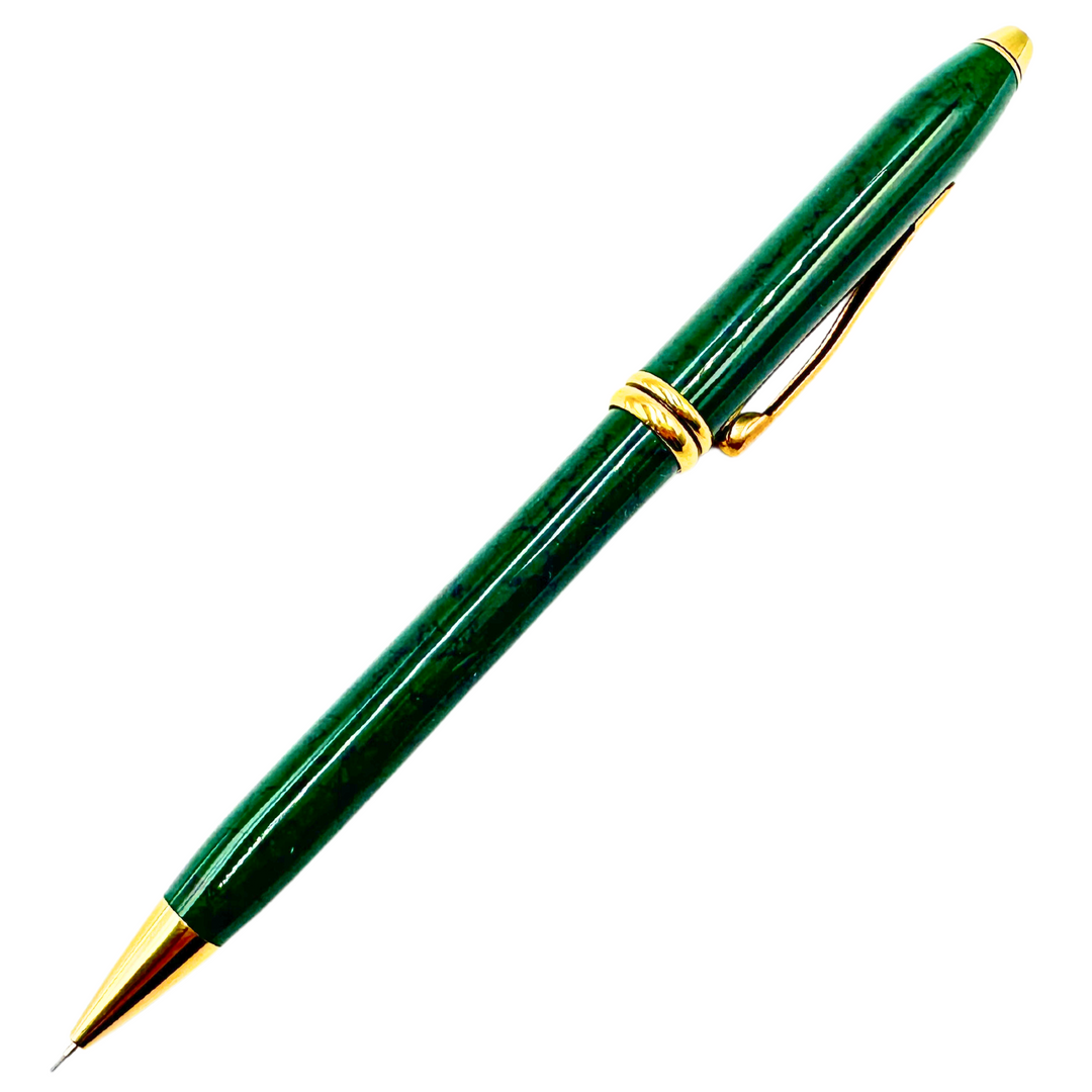Cross Townsend Mechanical Pencil - Marble Green Gold Trim 0.7mm (Ireland Classic Edition) - KSGILLS.com | The Writing Instruments Expert