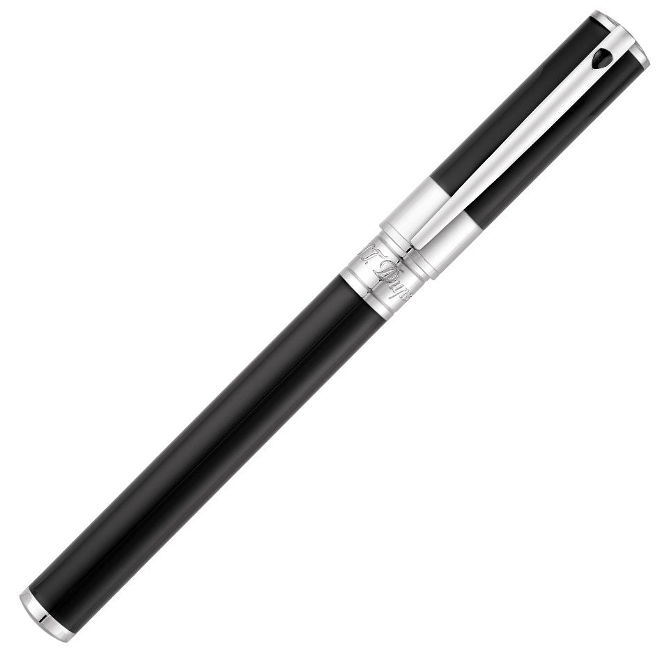 S.T. Dupont D-Initial Rollerball Pen - Black Chrome Trim - KSGILLS.com | The Writing Instruments Expert