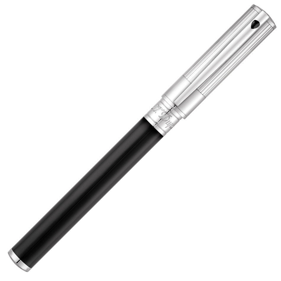 S.T. Dupont D-Initial Rollerball Pen - Black Body Chrome Cap Chrome Trim Goldsmith - KSGILLS.com | The Writing Instruments Expert