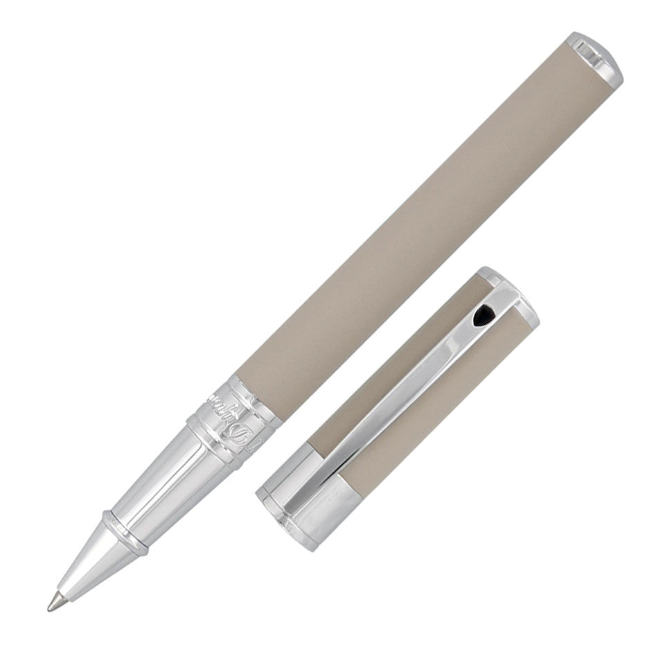 S.T. Dupont D-Initial Rollerball Pen - Matte Beige Chrome Trim - KSGILLS.com | The Writing Instruments Expert