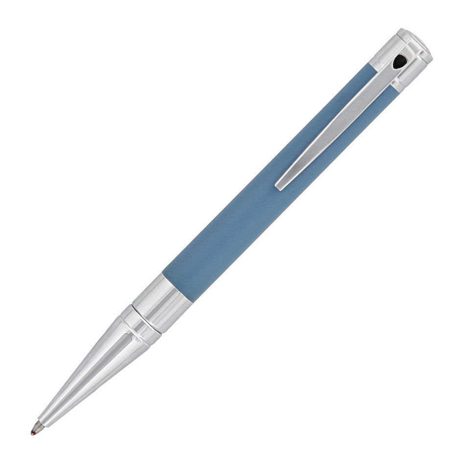 S.T. Dupont D-Initial Ballpoint Pen - Blue Shark Chrome Trim - KSGILLS.com | The Writing Instruments Expert