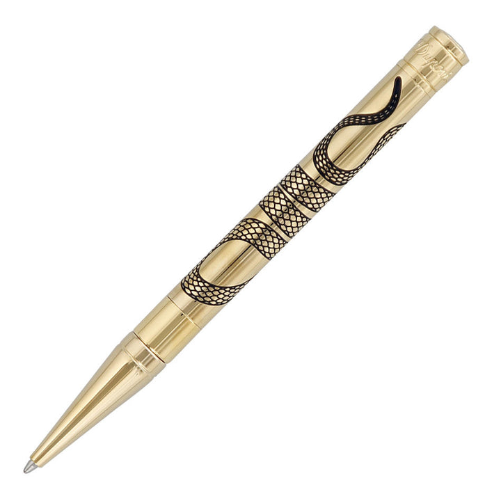 S.T. Dupont D-Initial Ballpoint Pen - Golden Lacquer Tattoo Snake - KSGILLS.com | The Writing Instruments Expert