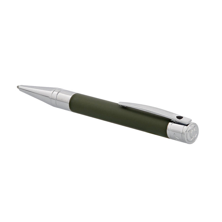 S.T. Dupont D-Initial Ballpoint Pen - Khaki Matte Green Chrome Trim - KSGILLS.com | The Writing Instruments Expert