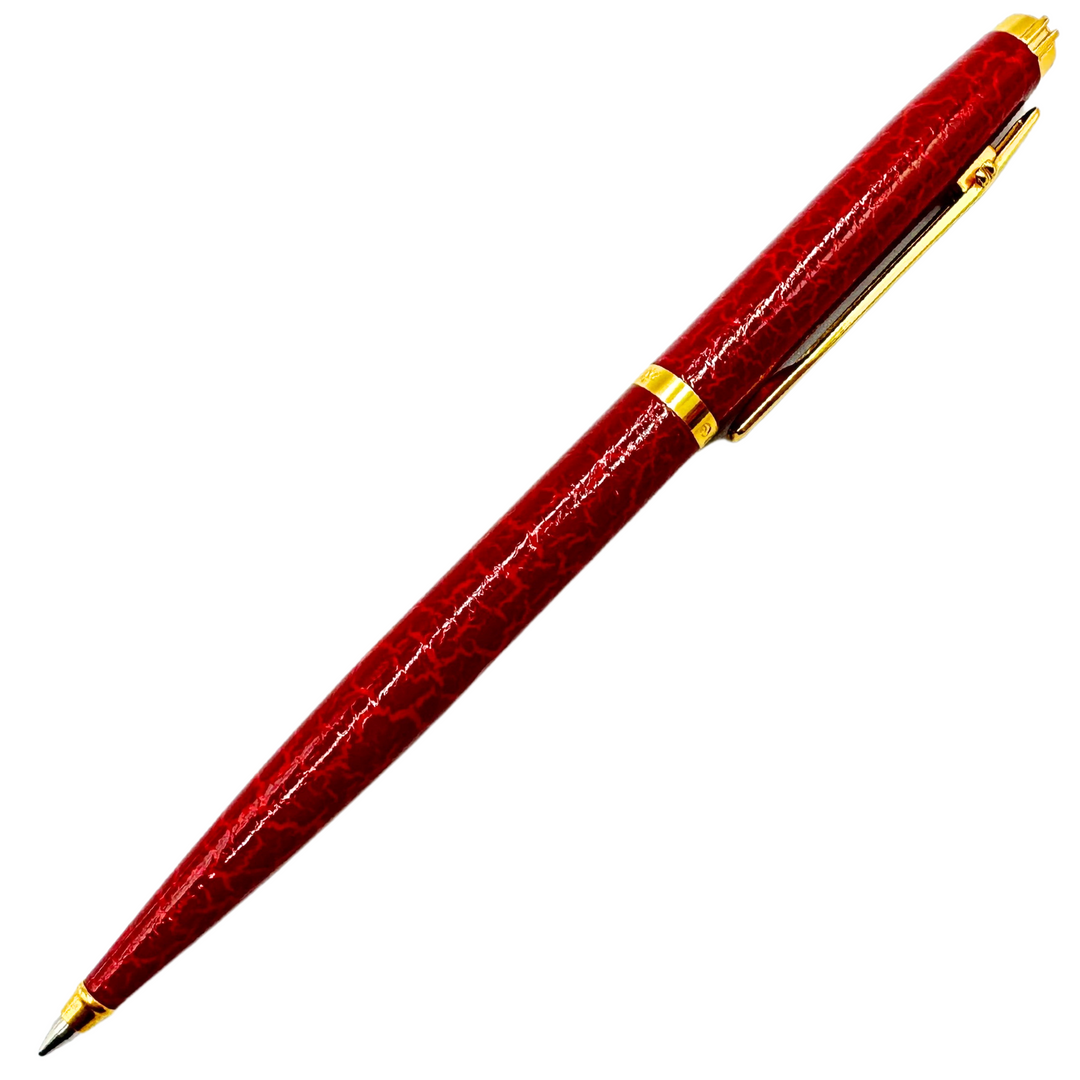 Elysee Vogue Ballpoint Pen - Red Marble Gold Trim (Germany Classic Edition) - KSGILLS.com | The Writing Instruments Expert