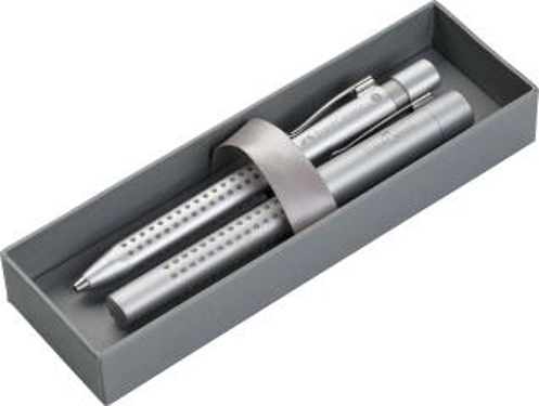 Faber-Castell Grip 2011 Silver Fountain Pen & Ballpoint Pen Gift Set - KSGILLS.com | The Writing Instruments Expert