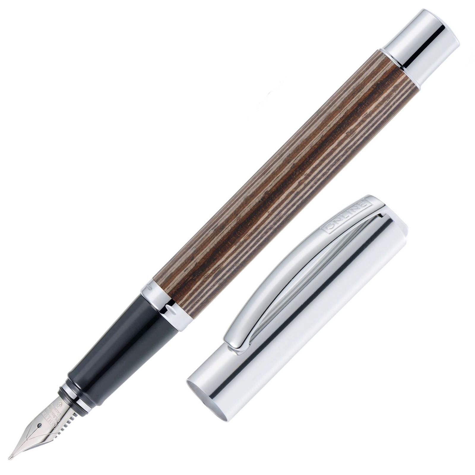 ONLINE Vision Nature Fountain Pen SET - African Maroon Brown Wood - KSGILLS.com | The Writing Instruments Expert