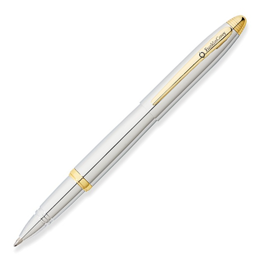 Franklin Covey Lexington Rollerball Pen - Glossy Chrome Gold Trim - KSGILLS.com | The Writing Instruments Expert