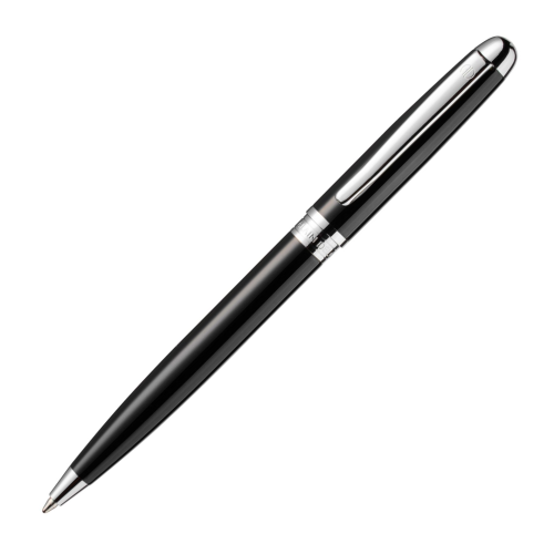 Alain Delon Mentor Ballpoint Pen - Black Chrome Trim (with LASER Engraving) - KSGILLS.com | The Writing Instruments Expert