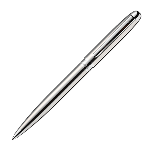 Alain Delon Mentor Ballpoint Pen - Stainless Steel Chrome Trim (with LASER Engraving) - KSGILLS.com | The Writing Instruments Expert