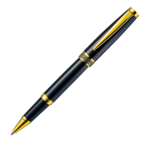 Alain Delon Florence Rollerball Pen - Black Gold Trim (with LASER Engraving) - KSGILLS.com | The Writing Instruments Expert