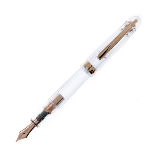 Platinum #3776 Century Nice (Clear Frosted) Rose Gold Trim Fountain Pen - KSGILLS.com | The Writing Instruments Expert