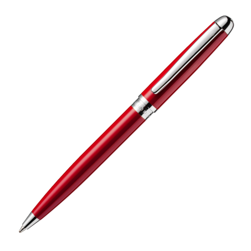 Alain Delon Mentor Ballpoint Pen - Red Chrome Trim (with LASER Engraving) - KSGILLS.com | The Writing Instruments Expert