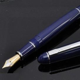 Platinum President Blue Chrome Trim Fountain Pen - KSGILLS.com | The Writing Instruments Expert