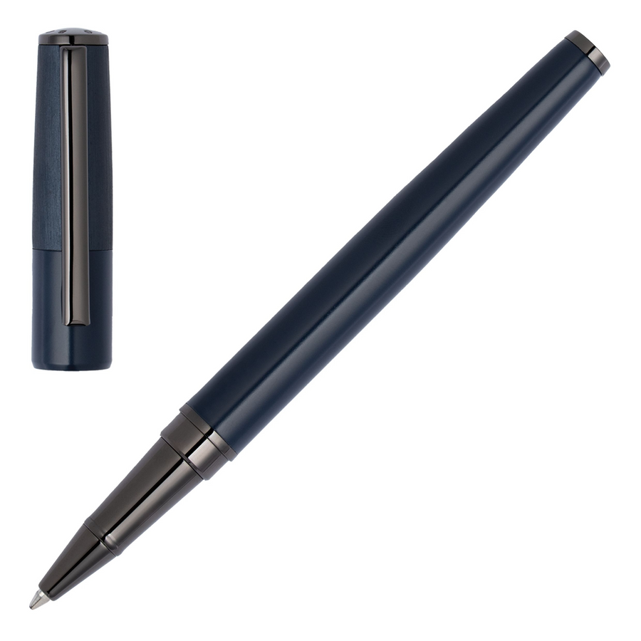 Hugo Boss Gear Minimal Rollerball Pen - Navy Blue Black Trim - KSGILLS.com | The Writing Instruments Expert