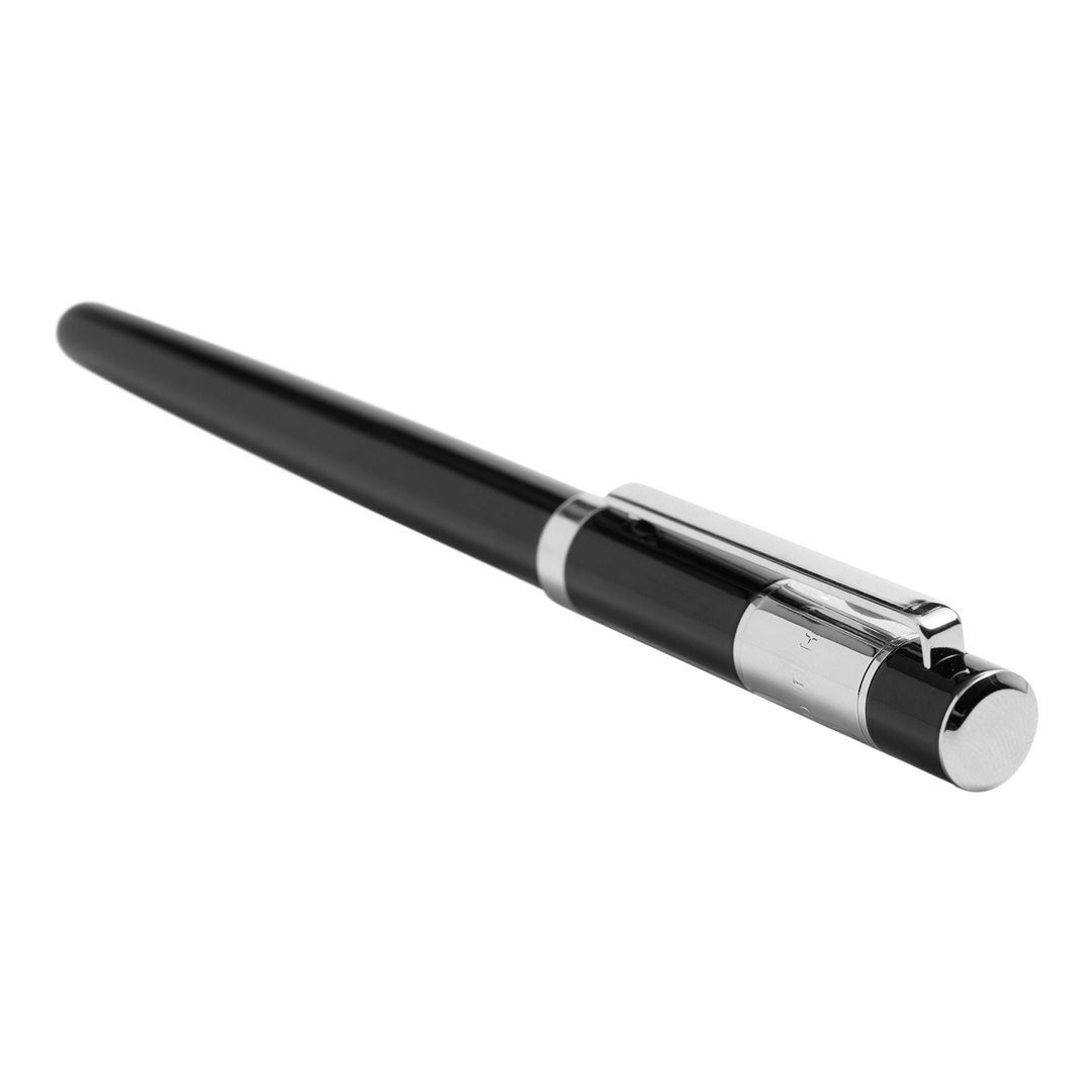 Hugo Boss Ribbon Classic Rollerball Pen - Black Chrome Trim (Slim) - KSGILLS.com | The Writing Instruments Expert