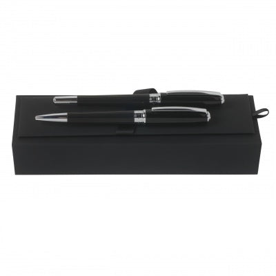 Hugo Boss HPBP576 Essential Striped Set (Ballpoint + Fountain Pen) - KSGILLS.com | The Writing Instruments Expert