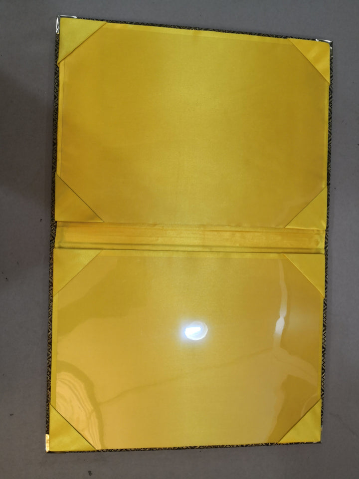 KENTZAI Signing Ceremony Document Folder SONGKET Cloth - Black GOLD Songket Cover, Inside ROYAL Yellow Gold - KSGILLS.com | The Writing Instruments Expert
