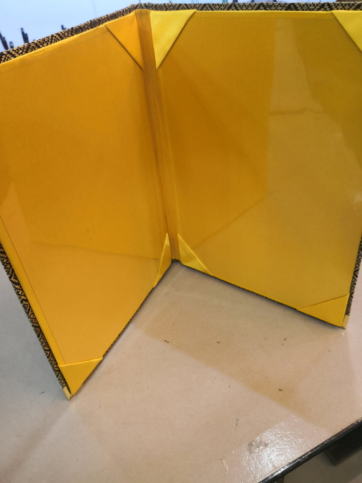 KENTZAI Signing Ceremony Document Folder SONGKET Cloth - Black GOLD Songket Cover, Inside ROYAL Yellow Gold - KSGILLS.com | The Writing Instruments Expert